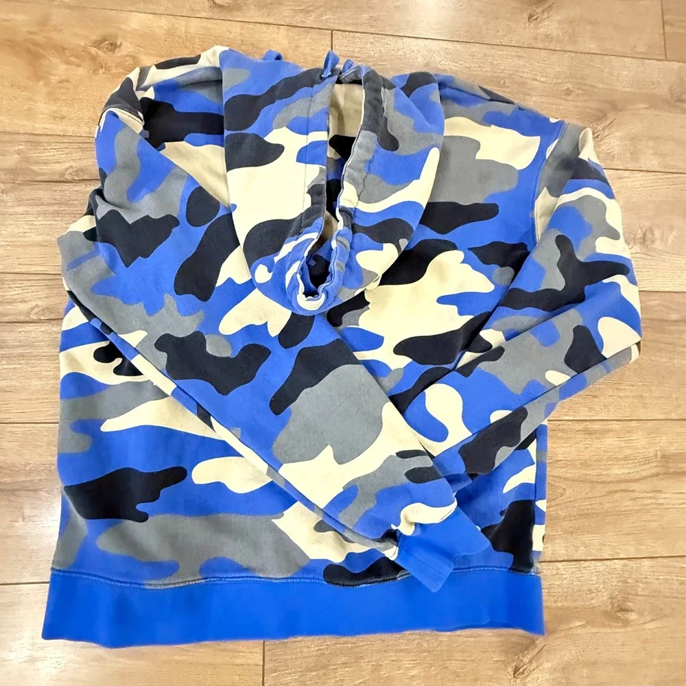 BM‎ FIT GEAR Camo Gorilla Graphic Hoodie Blue Gray Mens M